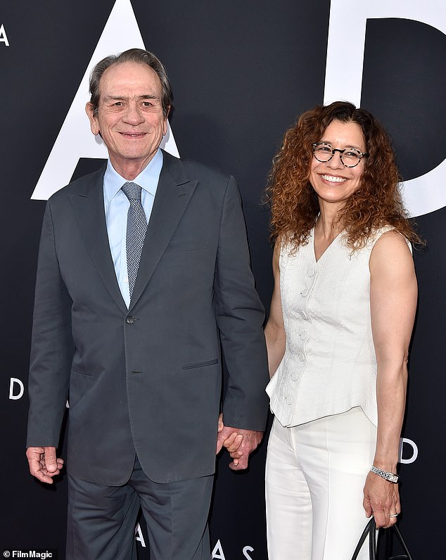 Tommy Lee Jones and Dawn Laurel-Jones met on the set of a film in 1995 and have been married since 2001, pictured here in 2019