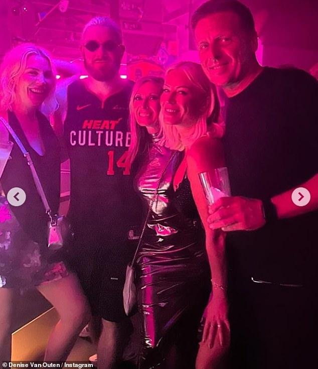 The presenter spotted David Guetta and Meduza performing during her night out as she shared a photo from a club with her friends