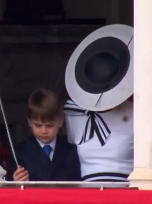 At one point, the cheeky six-year-old prince was even caught pulling the cord on the blinds while talking to his mother.