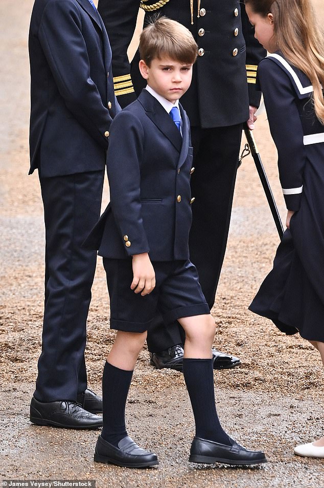 Prince Louis seemed less than impressed by the event as he stepped out with his family