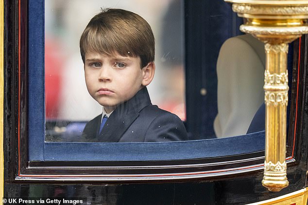 Another photo of the popular young prince showed him grimacing as he drove to Buckingham Palace