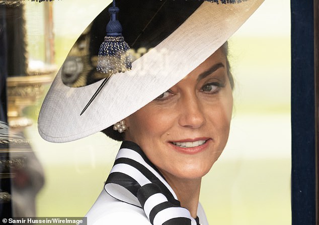 The Princess of Wales leaves Buckingham Palace today during Trooping the Color in London