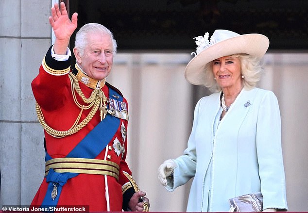 This year marked King Charles' second Trooping the Color as monarch (seen with his wife Queen Camilla)