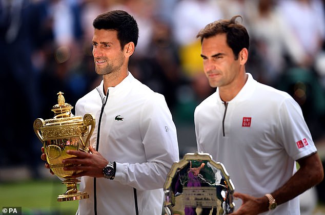 Novak Djokovic (left) and Federer (right) were similarly successful in their tennis careers, with an almost identical points ratio of 54 percent