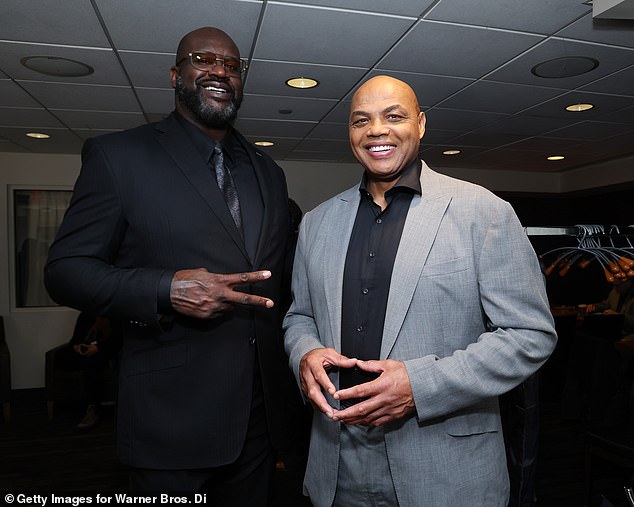 He spent 24 years at TNT, including 13 years with his friend Shaquille O'Neal (left)