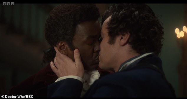 Doctor Who fans praised the 'exciting chemistry' between Ncuti Gatwa and Jonathan Groff after the series aired its first same-sex kiss during Saturday's show
