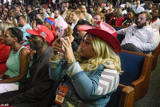 The predominantly black congregation was joined by white Trump supporters on Saturday
