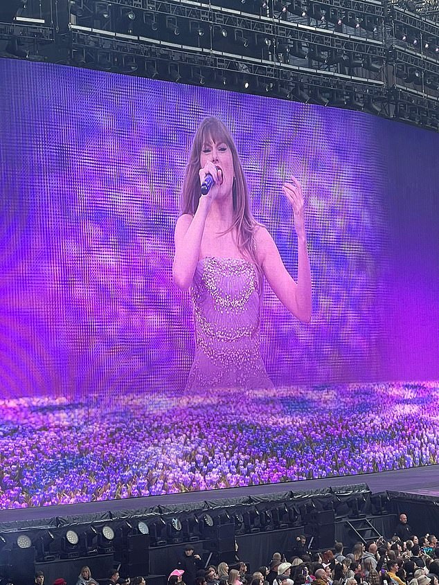 As she sang Champagne Problems to a sold-out crowd, Taylor looked visibly emotional, overwhelmed by her audience's reaction