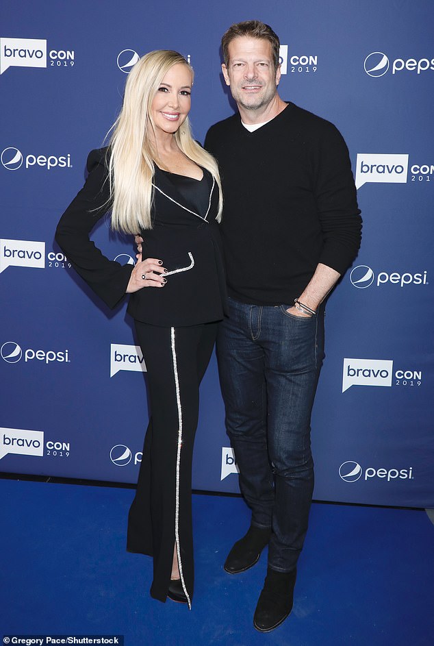 Janssen has two children from a previous relationship and dated Bellino's co-star Shannon Beador, 60, for four years before splitting in the fall of 2022;  John and Shannon pictured in 2019