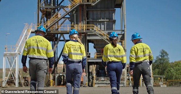 The average annual salary for trading assistants in Australia is between $60,000 and $75,000, according to leading employment website Seek (pictured workers at a mining site)