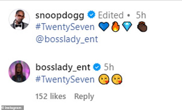 Snoop captioned a few photos he shared on Instagram before tagging his wife, who then shared the same two photos on her own Instagram page