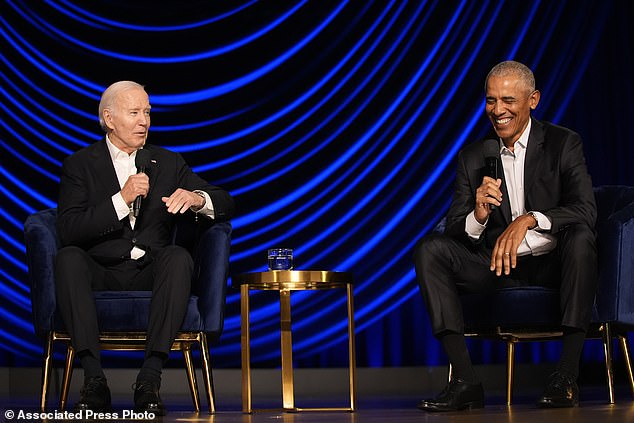 There was laughter with Biden and Obama together, but with a serious message