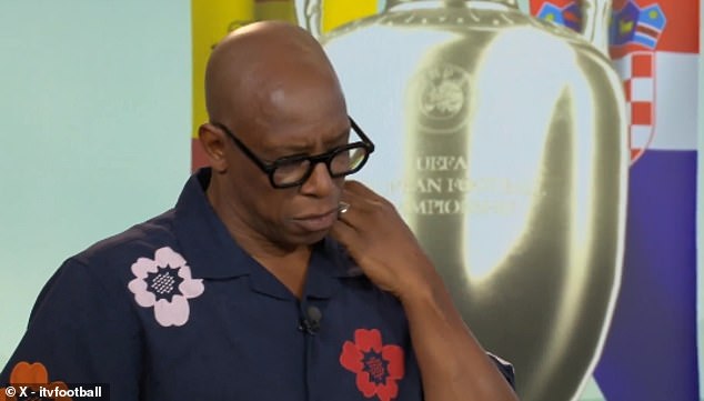 Ian Wright was also visibly emotional as he paid tribute to former teammate Campbell on TV
