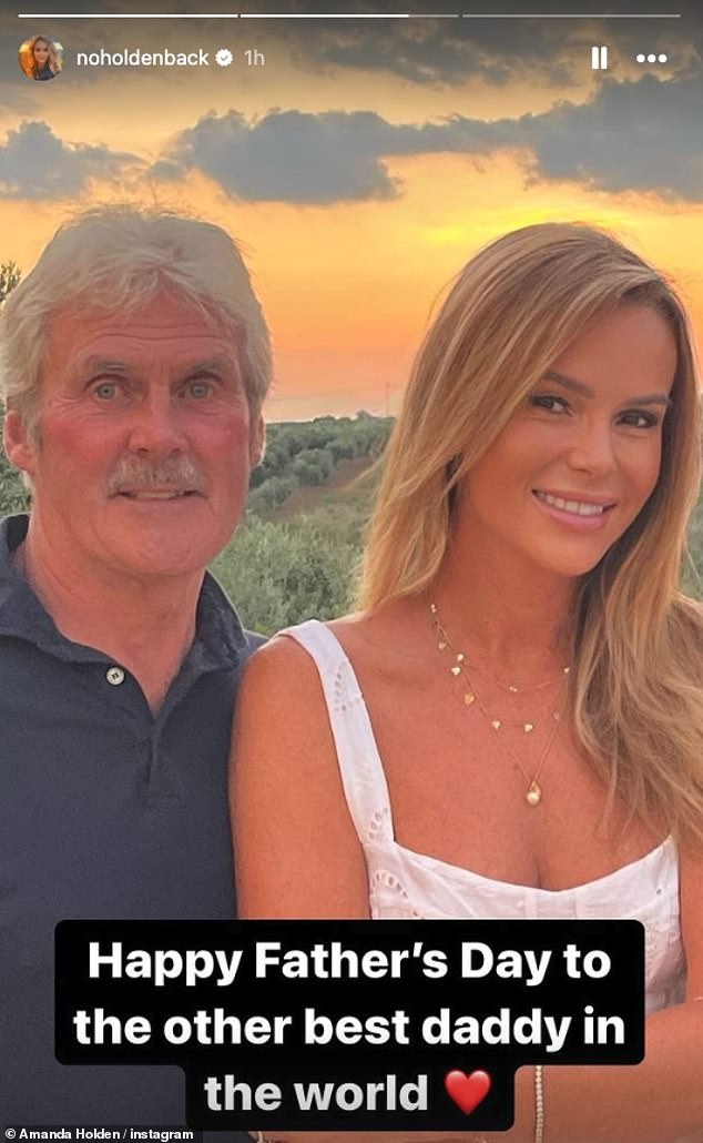 Meanwhile, Amanda Holden also pulled double duty, paying tribute to both husband Chris Hughes and her own father Frank (pictured), whom she declared 'best dad'.