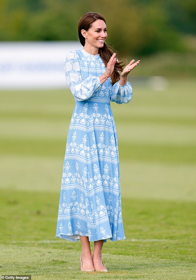 The Princess of Wales wore Beulah London's blouson sleeve 'Sonia' dress at a charity polo match in 2023