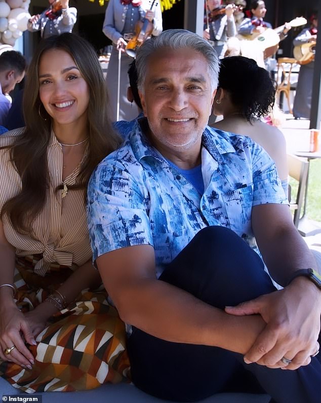 Jessica Alba shared a photo of herself with her father Mark Alba (right), who 