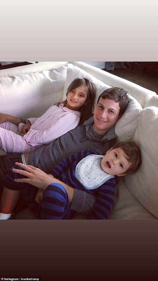 An image shared by Ivanka Trump on Father's Day shows Jared with their children Arabella and Joseph on a couch