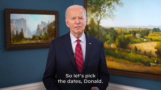 Biden released a video announcing he would debate Trump.  He said 'make my day boyfriend, I'll even do it twice' and challenged the ex-president 'let's pick the dates, Donald'