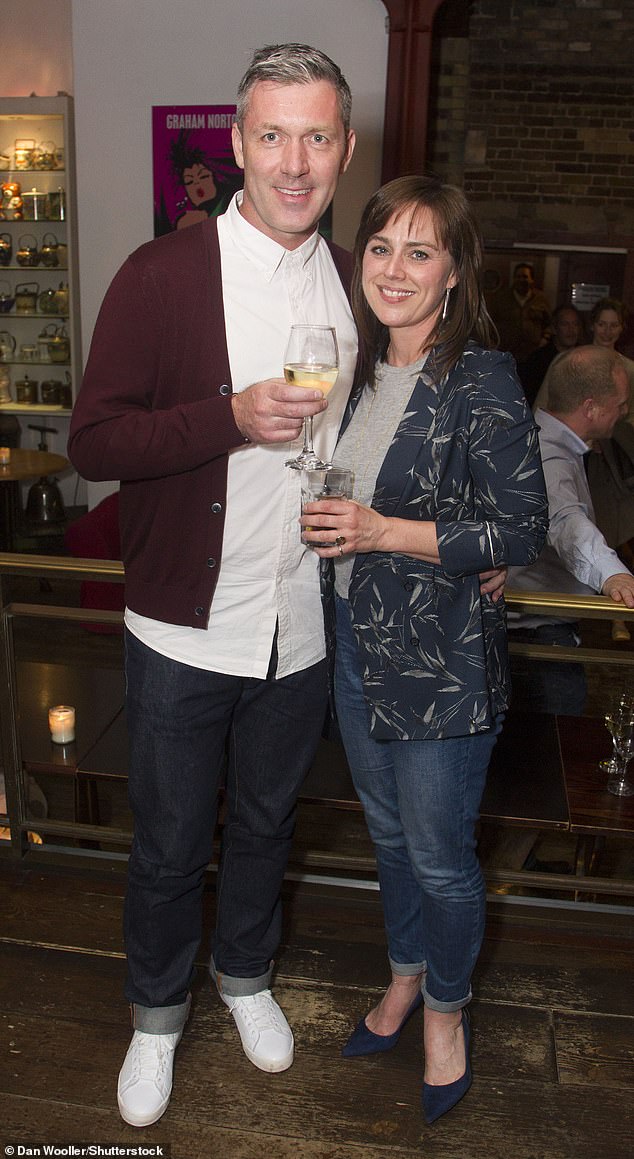 The former EastEnders actress, 48, felt 'cursed' when she lost Matt to a fatal heart attack in 2017 which mirrored the death of her father Colin four decades earlier (Jill and Matt pictured in 2016)