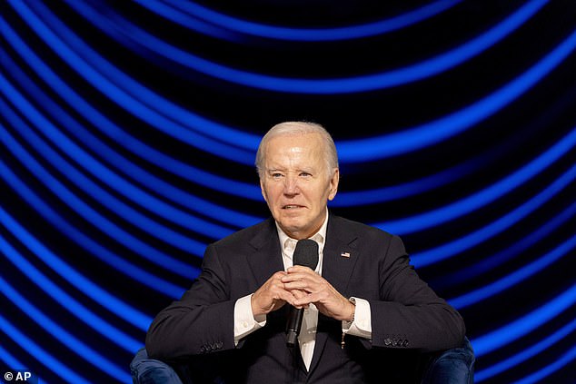 President Biden speaks at a campaign fundraiser in Los Angeles on Saturday evening, before a video shows him appearing to freeze and being led off stage by Obama