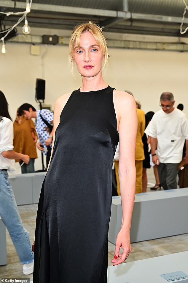 Actress Eva Riccobono wore a figure-hugging black dress as she arrived at the event and caused a storm