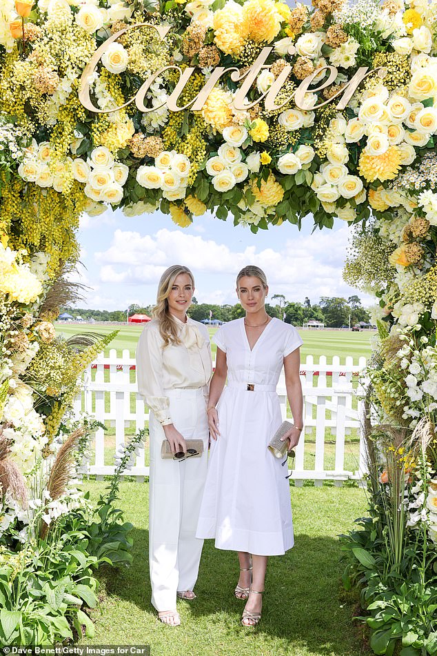 Royal blood: Princess Diana's nieces, Lady Amelia Spencer and Lady Eliza Spencer, attended the Cartier Queen's Polo in Egham on Sunday