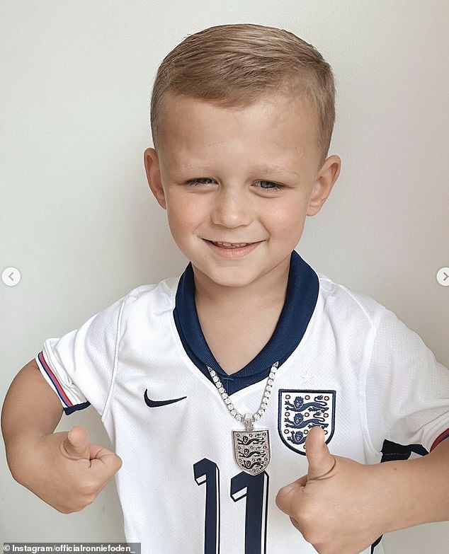 Ronnie, five, is known for his cheeky personality after he was spotted trying to open a bottle of champagne after Manchester City won an unprecedented fourth Premier League title in May