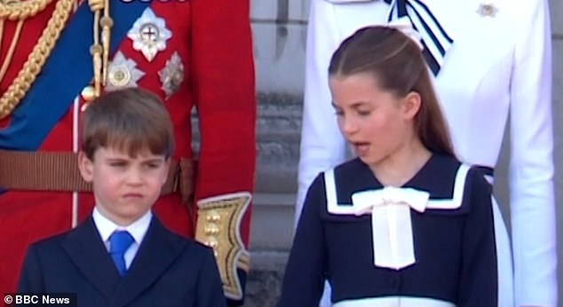 A stern-looking nine-year-old Charlotte saw that her brother's attitude did not quite meet the requirements