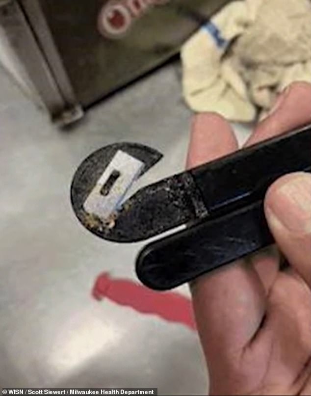 The Milwaukee Health Department discovered the blade came from a pocket cutting tool (photo)