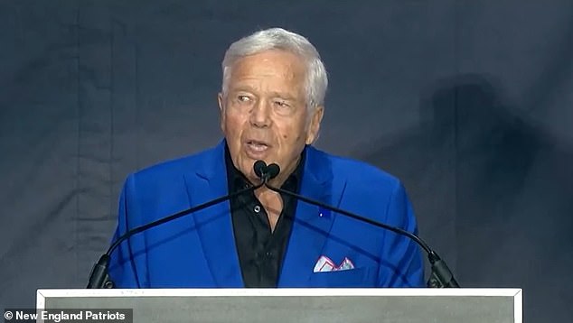 Brady's iconic jersey number (12) was retired by Patriots team owner Robert Kraft