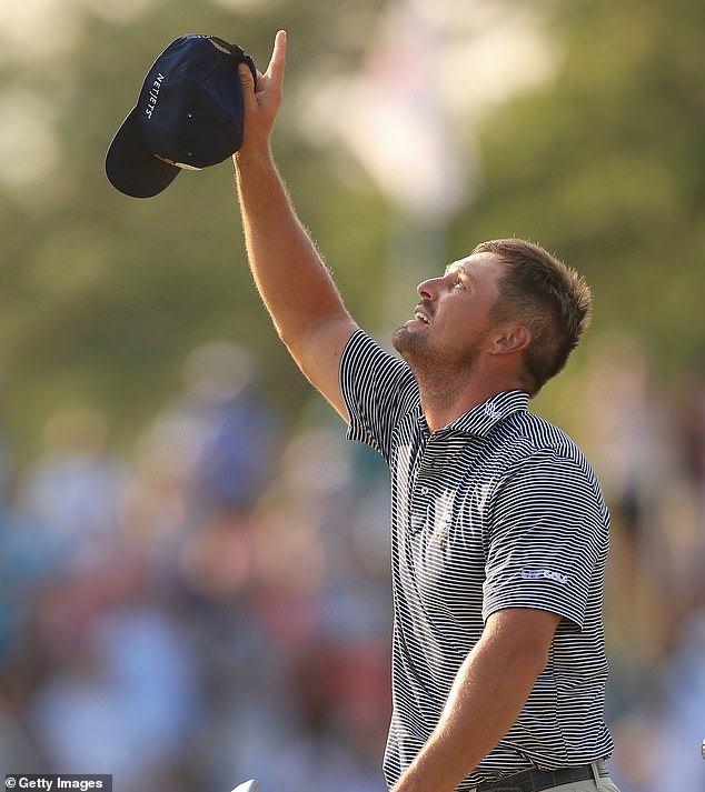 After his dramatic win at Pinehurst, DeChambeau looked up and pointed to the sky