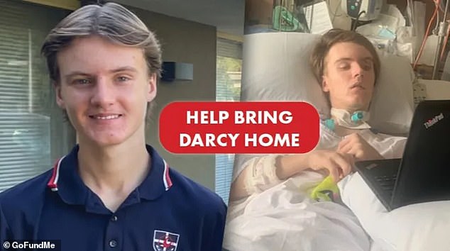 A GoFundMe page has been started to raise money so the teen can go home.  The money will go towards turning the family garage into an independent space for Darcy Metcalf (pictured)