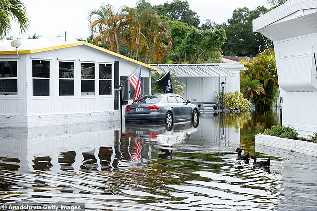 Parts of the Sunshine State were drenched with up to six inches of rain on Tuesday as more than a month's worth of rain fell in one night