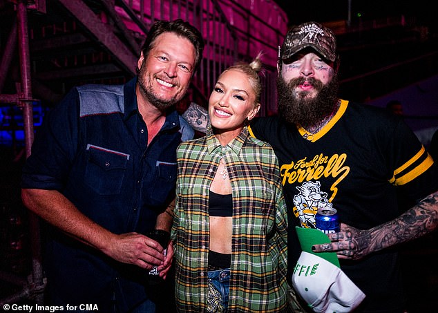 The couple with Post Malone at the 51st CMA Fest at Nissan Stadium on June 6 in Nashville