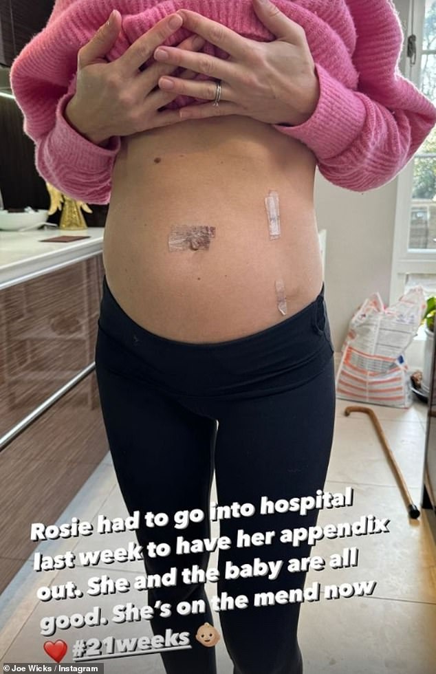 During her pregnancy, Joe revealed that Rosie had to go to hospital after it was discovered she had appendicitis