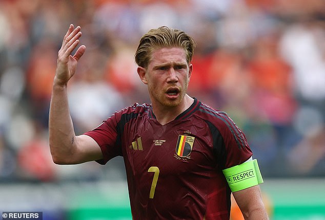Kevin De Bruyne was visibly frustrated as Belgium struggled to find a way back into the match
