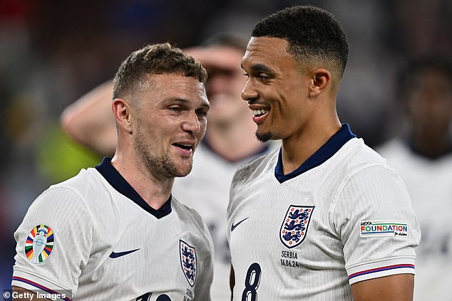 Trent Alexander-Arnold (right) had a disappointing evening in central midfield