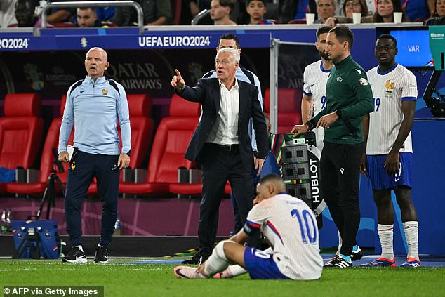 ITV pundits Gary Neville and Ian Wright blamed Didier Deschamps for Mbappe's return to the pitch