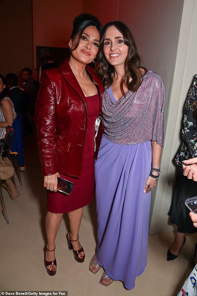 Salma (L) posed next to co-founder and co-chairman of Fashion Trust Arabia Tania Fares (R)