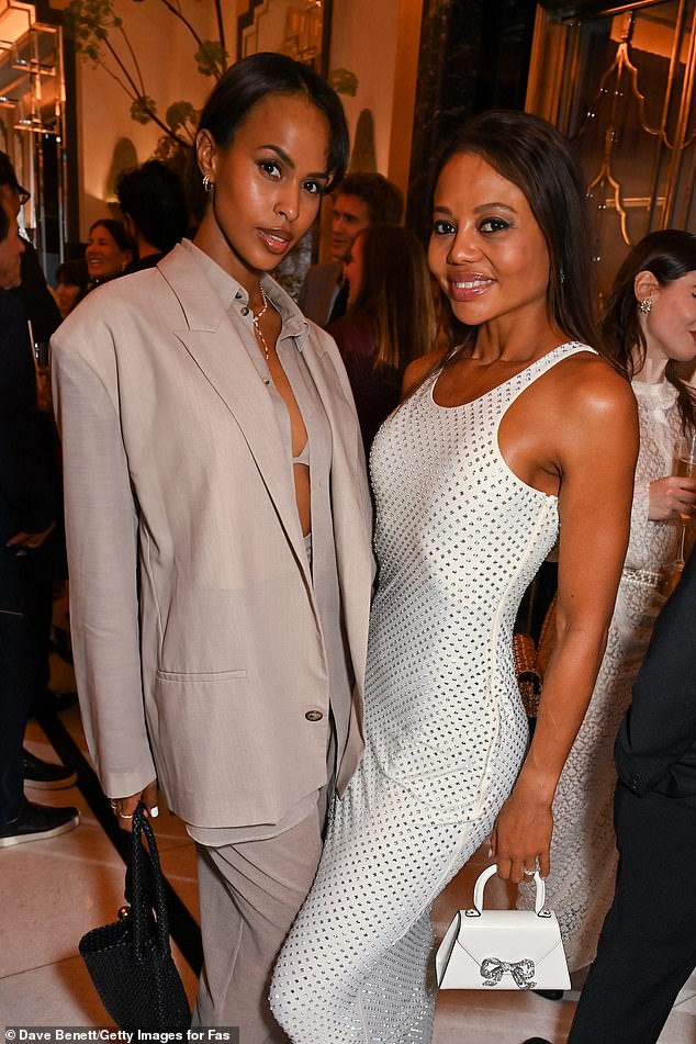 Sabrina (L) was joined at the bash by Emma Weymouth, Marchioness of Bath (R)