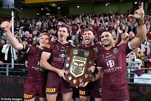 Speaking to Robin & Kip on Brisbane's KIIS FM on Tuesday, the Maroons nine-match veteran (pictured, second from left after winning the 2022 series) told listeners that all players in the 17-man matchday squad will receive $15,000 received for 80 minutes of work