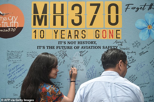 To mark the tenth anniversary of the disappearance of MH370, as many as 500 relatives of victims lost during the flight gathered at a shopping center in the Malaysian city of Subang Jaya for a service on March 8, 2024.