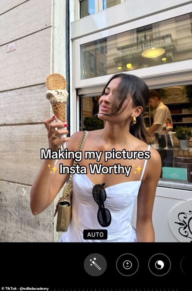 On TikTok, the tag '#instaworthy' has been used on more than 6,600 videos, showing young people how to edit their images before posting them online