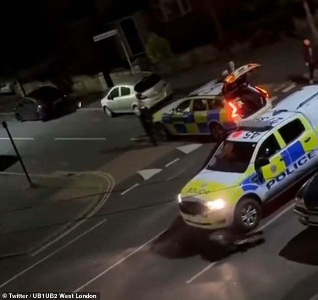 Shocking images show how the police brutally hit the calf twice