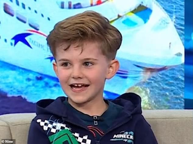 Sylvia and her co-host David Campbell interviewed father and son duo Laddie (pictured) and Lehmo on Monday after a video of them telling jokes on a cruise ship went viral