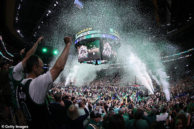 Confetti began to fall at TD Garden to celebrate the Boston Celtics' first title since 2008