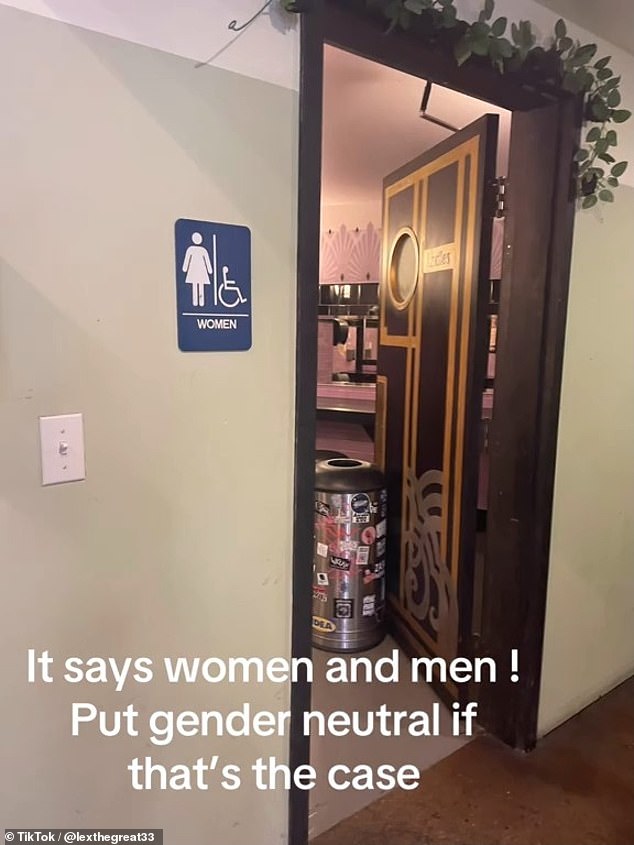 The mother claimed the biological male in the women's bathroom had 