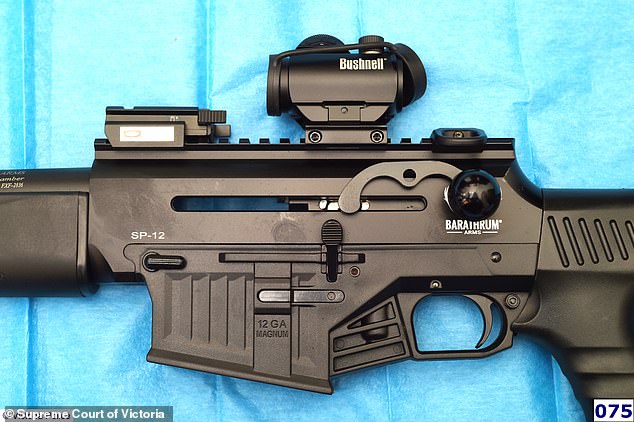 Greg Lynn's shotgun was equipped with a laser sight