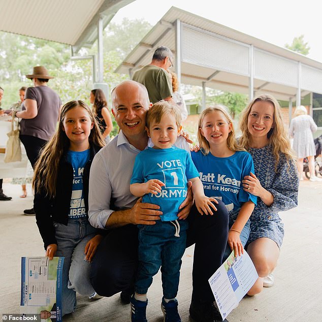 The long-time Hornsby MP (pictured with his family) has ruled out a preference for federal politics