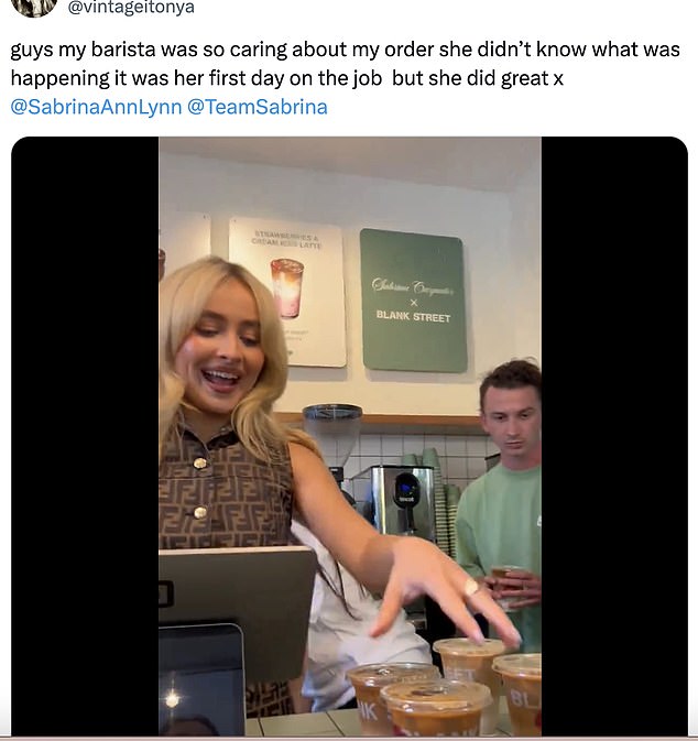 1718701376 361 Sabrina Carpenter surprises fans by working a barista shift to